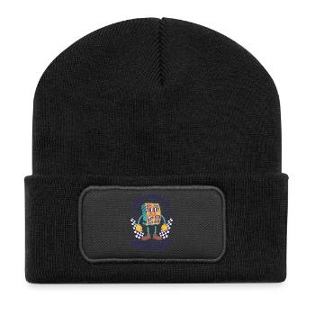 Carte à collectionner en carton brillant qui me rend heureux - Beanie recyclé à patch - noir - Devant