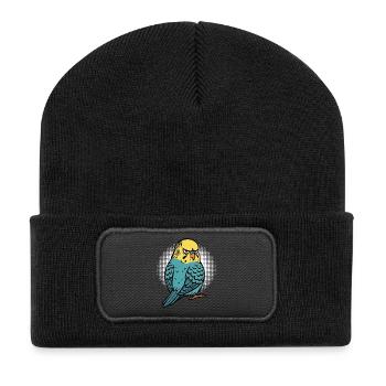 Propriétaires de perruches ondulées Propriétaires de perruches ondulées - Beanie recyclé à patch - noir - Devant
