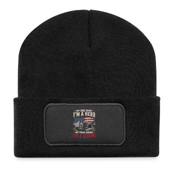 Papa Camionneur USA Drapeau américain - Beanie recyclé à patch - noir - Devant