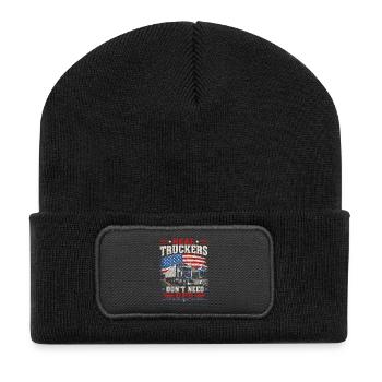 Truck Driver USA Flag America Trucker - Recycled Patch Beanie - black - Front
