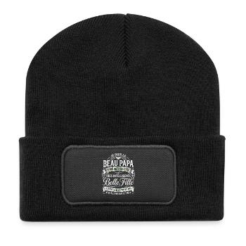 Cadeau Beau Papa Belle Fille Humour - Beanie recyclé à patch - noir - Devant