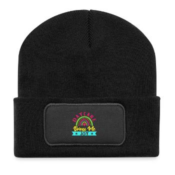 Maître de maternelle m’apporte de la joie Maître de maternelle - Beanie recyclé à patch - noir - Devant