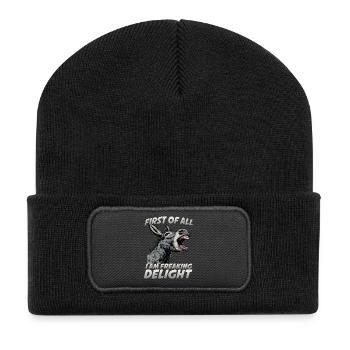 Esel Grauesel Eselfreund Tierhalter Design - Recycelte Patch Beanie - Schwarz - Vorne