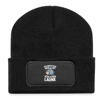  Ich Mach Das Aber Mit Schlecher Laune Mürrischer - Recycelte Patch Beanie - Schwarz - Vorne