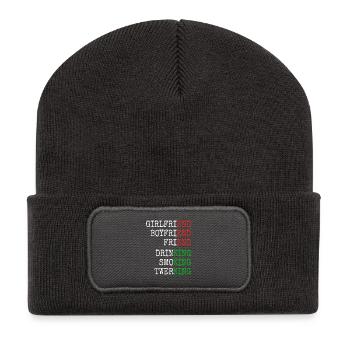 Ex Girlfriend King JGA Herren Single Party Malle - Recycelte Patch Beanie - Dunkelgrau - Vorne