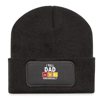 Je raconte périodiquement des blagues de papa scientifique Père Cadeau - Beanie recyclé à patch - charbon - Devant