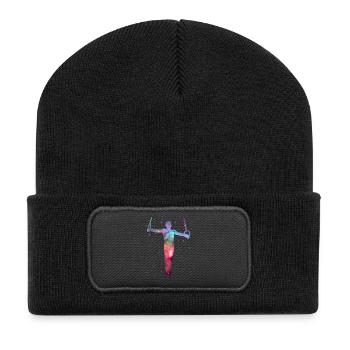 Gymnasts, Ring Gymnastics, Gymnastics, Space Gymnastics - Recycled Patch Beanie - black - Front
