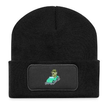 Raupe Auto - Recycelte Patch Beanie - Schwarz - Vorne