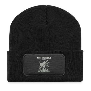 Temps de muet - Beanie recyclé à patch - noir - Devant