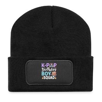K-Pop Birthday Boy Squad - Recycled Patch Beanie - black - Front