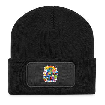 Schulkind 2026 Einschulung 2026 Schulanfang - Recycelte Patch Beanie - Schwarz - Vorne
