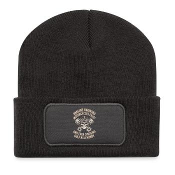 Les motos existent Chopper Motard Motard - Beanie recyclé à patch - charbon - Devant