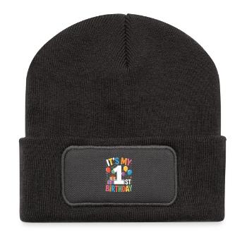 1er anniversaire - Beanie recyclé à patch - charbon - Devant