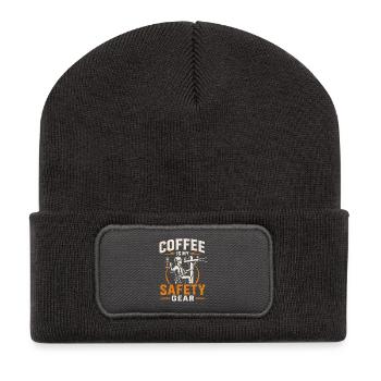 Coffee for fitters is my security - Recycled Patch Beanie - dark grey - Front