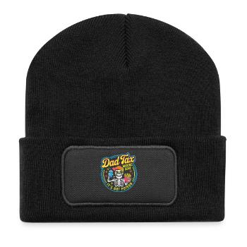 Papa Steuer-Skelett-Snackparty - Recycelte Patch Beanie - Schwarz - Vorne