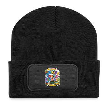 Schulkind 2026 Einschulung 2026 Schulanfang - Recycelte Patch Beanie - Schwarz - Vorne