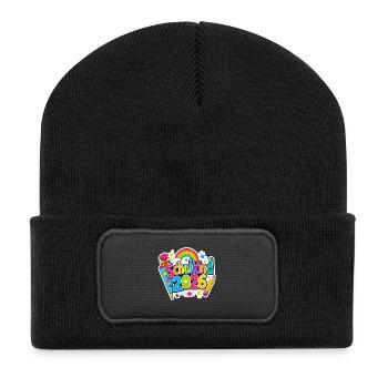 Schulkind 2026 Einschulung 2026 Schulanfang - Recycelte Patch Beanie - Schwarz - Vorne