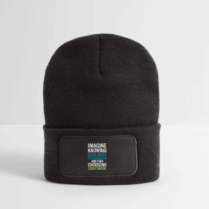 Le mode sombre existe Programmeur IT Nerd Coder Office Beanie recyclé à patch