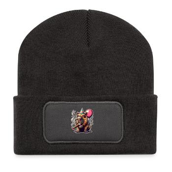 Fête de Capybara - Beanie recyclé à patch - charbon - Devant