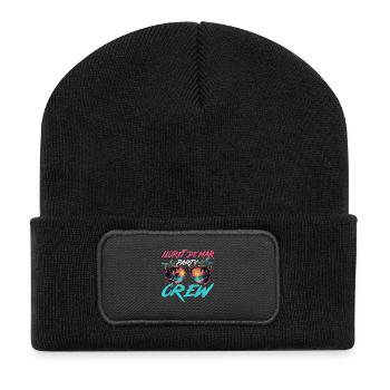 Lloret De Mar Party Crew - Recycelte Patch Beanie - Schwarz - Vorne
