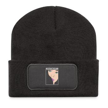 Beautician Make-up Cosmetics - Recycled Patch Beanie - dark grey - Front