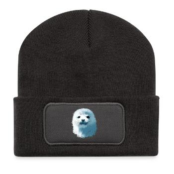 Bébé phoque - Beanie recyclé à patch - charbon - Devant