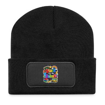 Schulkind 2026 Einschulung 2026 Schulanfang - Recycelte Patch Beanie - Schwarz - Vorne