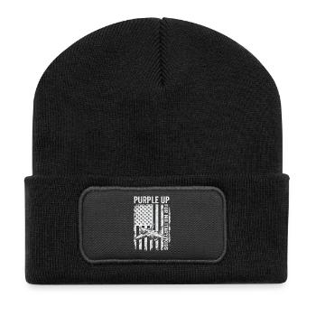 Purple Military Kids Fighter Jet Military Kid - Recycled Patch Beanie - black - Front