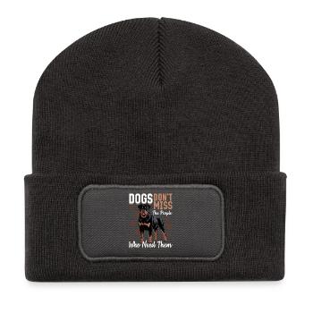 Rottweiler Rottie Dog Breed - Recycled Patch Beanie - dark grey - Front