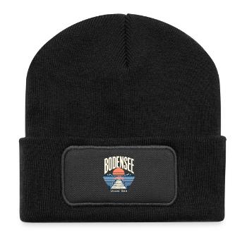 Bodensee Unser See Lake Vacation Memory - Recycelte Patch Beanie - Schwarz - Vorne