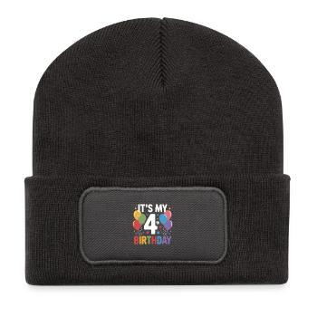 4ème anniversaire - Beanie recyclé à patch - charbon - Devant