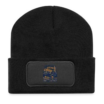 Stirling Scotland Skyline And Local Landmarks - Recycled Patch Beanie - black - Front