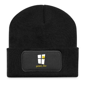Fenster mit Herz Sonne - Summer love - Recycled Patch Beanie - black - Front