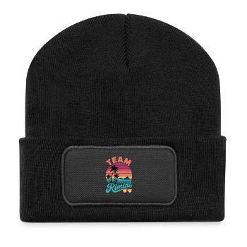 Team Rimini Sonnenuntergang - Recycelte Patch Beanie - Schwarz - Vorne