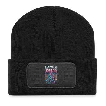 Laser Tag Squad - Recycelte Patch Beanie - Schwarz - Vorne