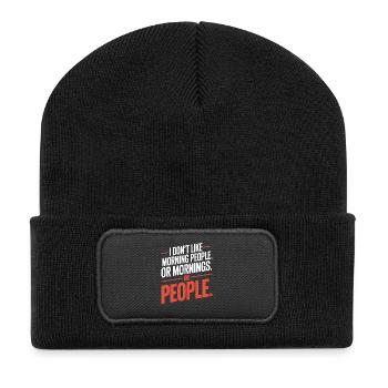 Morning Grouches Don't Like Morning People Tired Office - Recycled Patch Beanie - black - Front