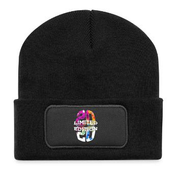 LIMITED EDITION 2020 6 JAHRE 6. GEBURTSTAG - Recycelte Patch Beanie - Schwarz - Vorne