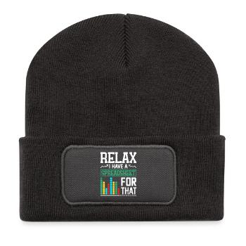 Relax, Ich Habe Eine Spreadsheet - Recycelte Patch Beanie - Dunkelgrau - Vorne