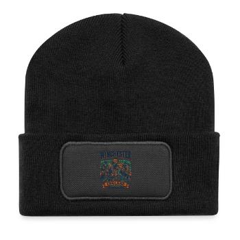 Winchester England Cathedral Tudor Houses City - Recycelte Patch Beanie - Schwarz - Vorne