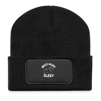 Schlafender Mops Braucht Mehr Schlaf - Recycelte Patch Beanie - Schwarz - Vorne