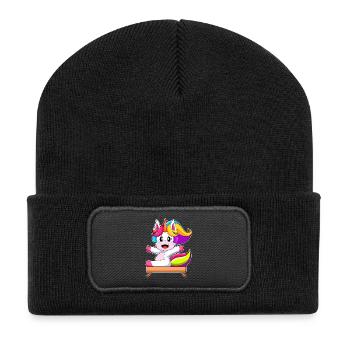 Unicorn Workout Gymnastics Fitness - Recycled Patch Beanie - black - Front