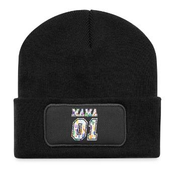 Maman, cadeau de la fête des mères, Maman - Beanie recyclé à patch - noir - Devant