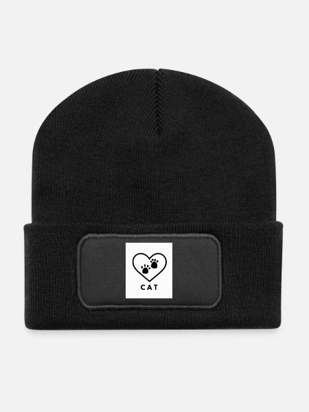 Cat Love - Recycled Patch Beanie - black
