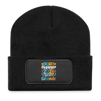 Kita Abgänger 2026 Legende Verlässt das Gelände - Recycelte Patch Beanie - Schwarz - Vorne