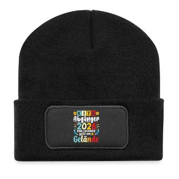 Kita Abgänger 2026 Legende Verlässt das Gelände - Recycelte Patch Beanie - Schwarz - Vorne