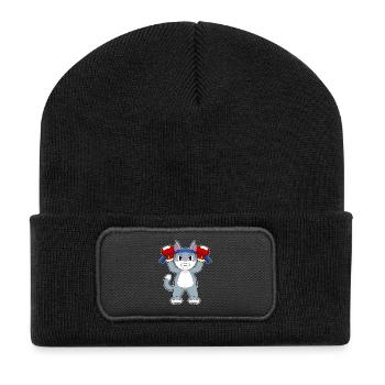 Cat Boxer Boxing Gloves Boxing - Recycled Patch Beanie - black - Front