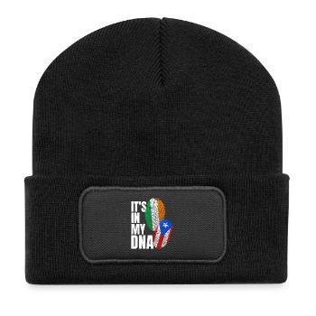 DNA-Stolz: Italienischer Puerto-Ricaner - Recycelte Patch Beanie - Schwarz - Vorne