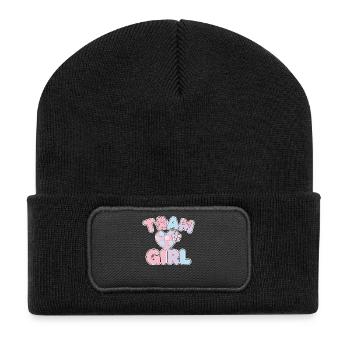 Gender Reveal Team Girl Baby Shower Pregnancy - Recycled Patch Beanie - black - Front