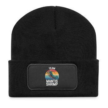 Team Mantis Shrimp Retro Rainbow - Recycelte Patch Beanie - Schwarz - Vorne