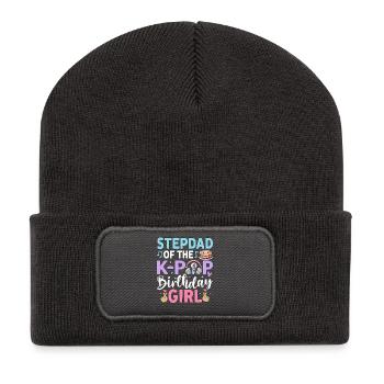 Beau-père de la fille d’anniversaire K-Pop - Beanie recyclé à patch - charbon - Devant